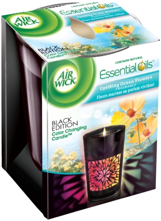 AIR WICK® Color Changing Candle (Black Edition) - Uplifting Ocean Flowers (Canada) (Discontinued)